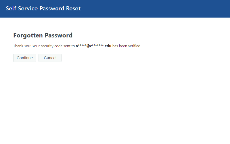 Forgotten Password screen 4