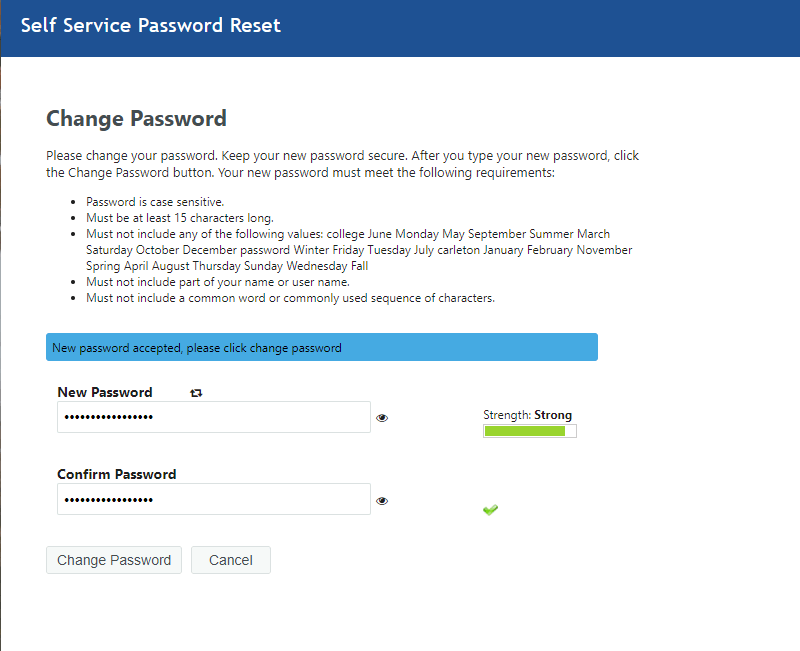 Forgotten Password screen 5