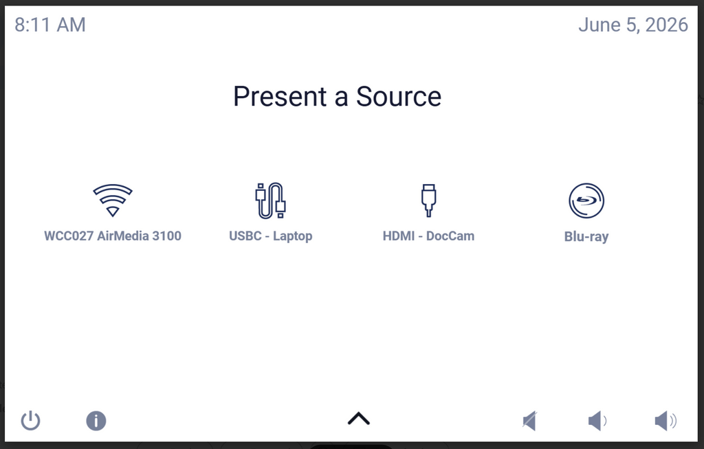 Screenshot of AV Touchscreen