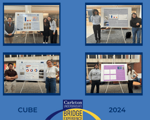 Photos of CUBE students with their posters
