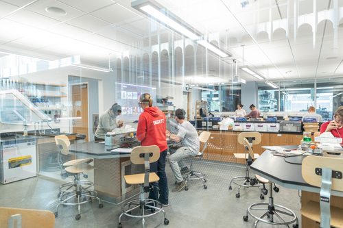Students working in Anderson Hall lab