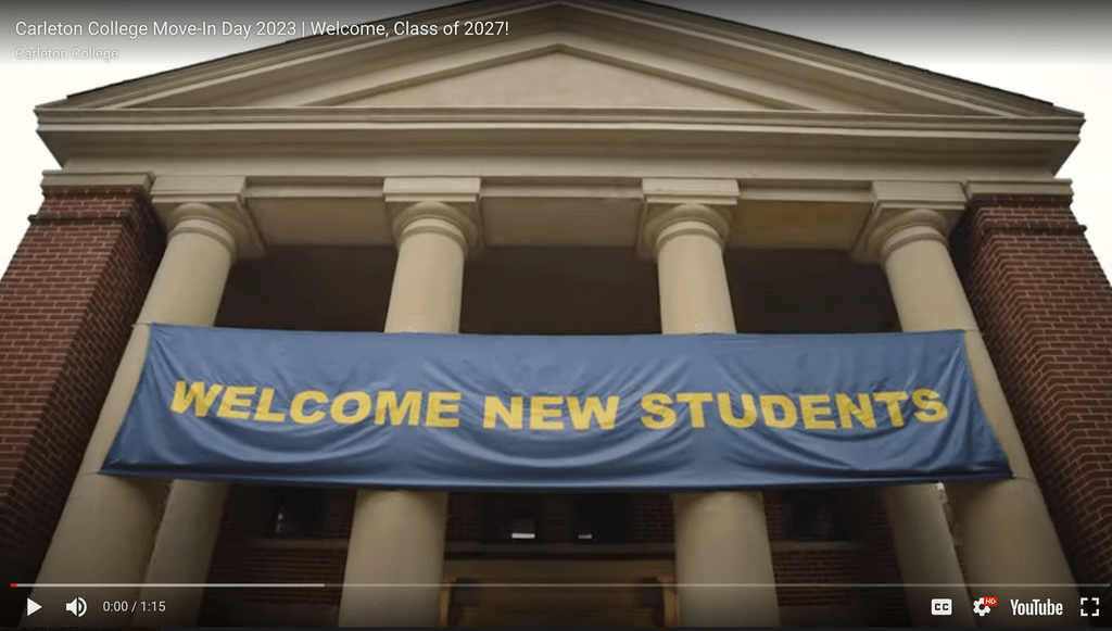 video thumbnail: Carleton move-in day 2023