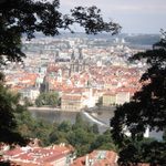 A shot of the city of Prague taken from Petrin Hill.