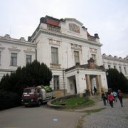 The exterior facade of the Bohnice Psychiatric Hospital, the biggest in the Czech Republic.