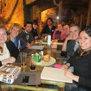 Half the group at our last group dinner.