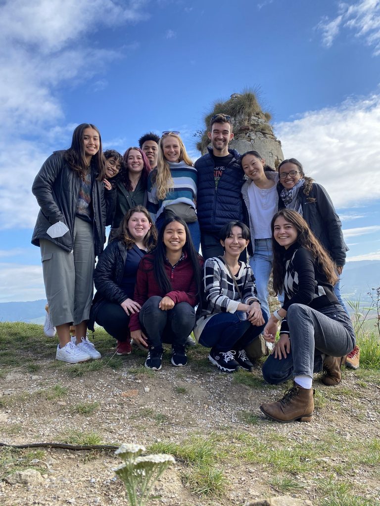 Posing for a picture after taking the "pillager path" up towards the castle