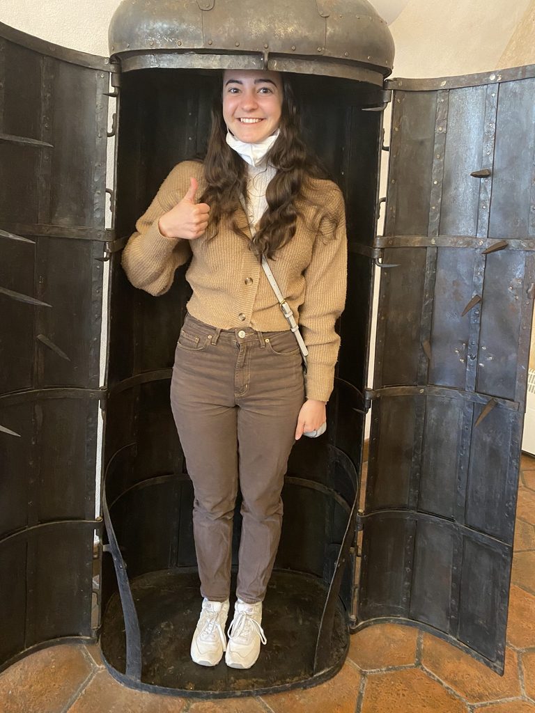 Maddie had a great time in the iron maiden