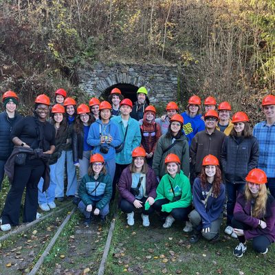 Our group in front of a former Uranium Mine in Jachymov