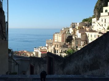 The view from the bench where we talked with a local (and the cat that started the conversation).