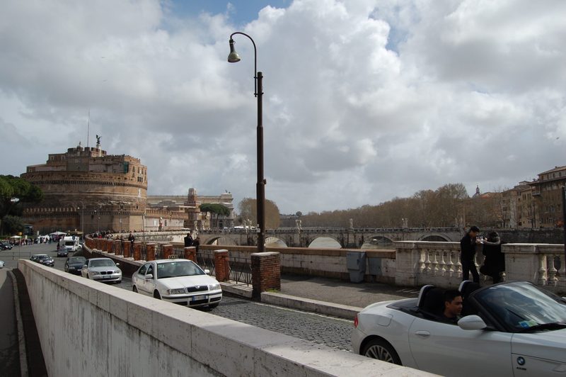 A view of the Castel Sant'Angelo from the Lungo Tevere