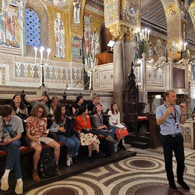 Dr. Ruggero Longo explains the Cappella Palatina