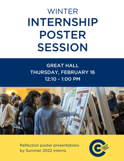 winter internship poster session flyer with date of event