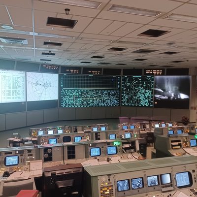 Snapshot of historic mission control from 1960s