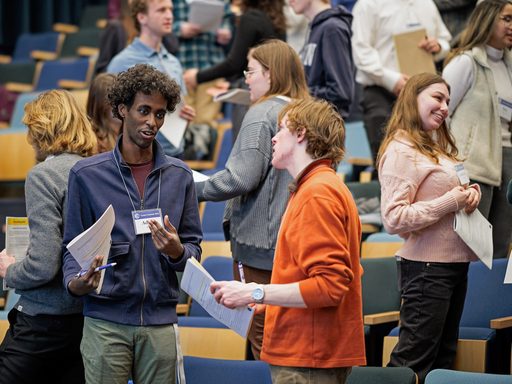 students at a career event