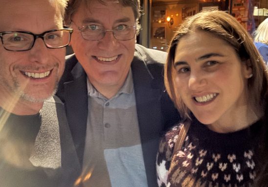 Christopher Payne '91, Chris Zegal '91, and Chris's wife.
