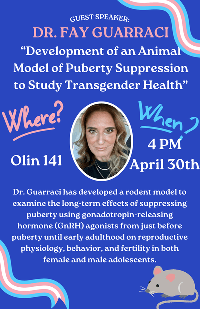 Flyer for Dr. Fay Guarraci's visit