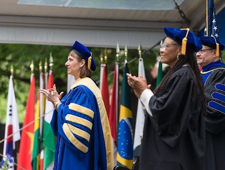 Photo of the platform party at Commencement 2022