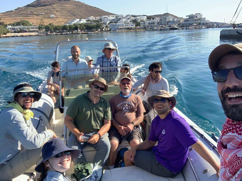selfie on a boat in greece
