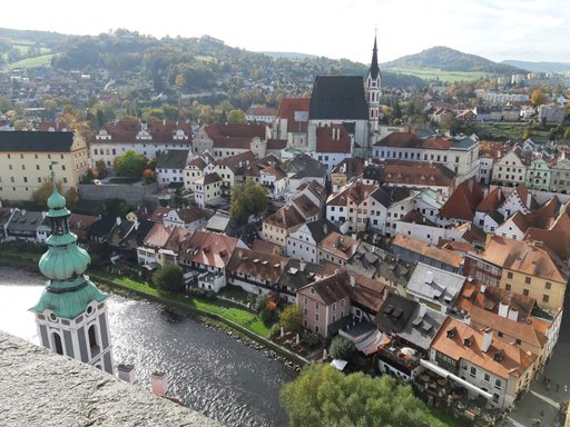 arial view of a twon in the czech republic