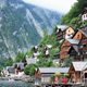 view of austrian town on the side of a mountain