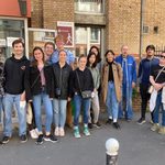 group of students posing in frnace