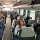 students traveling on a bus in france