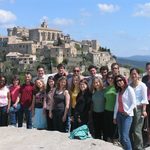 trip to Provence: Gordes in the background. with our art historian Jérôme Poggi.