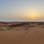 sunset over desert on africa and arabia program