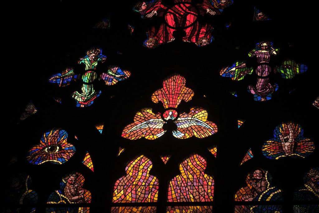 stained glass windows in prague castle