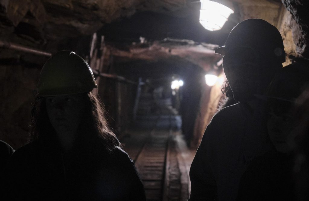 two students in the uranium mines in karlovy vary
