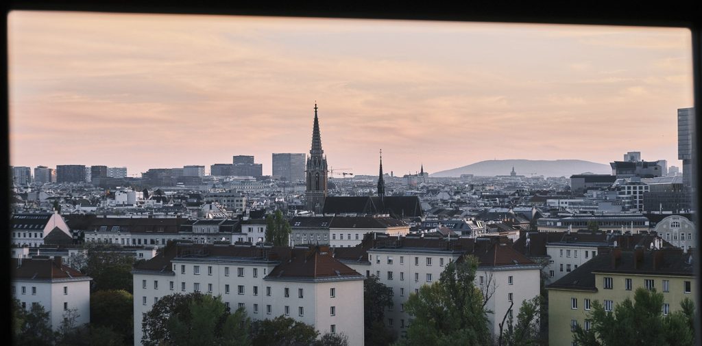 view of vienna from a train