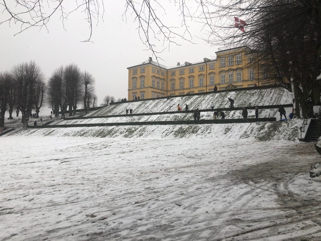 frederiksberg castle in the snow