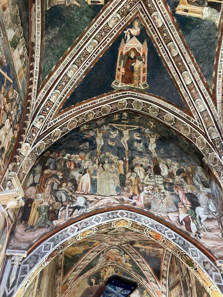 One of the many walls of frescoes depicting the last days of Jesus