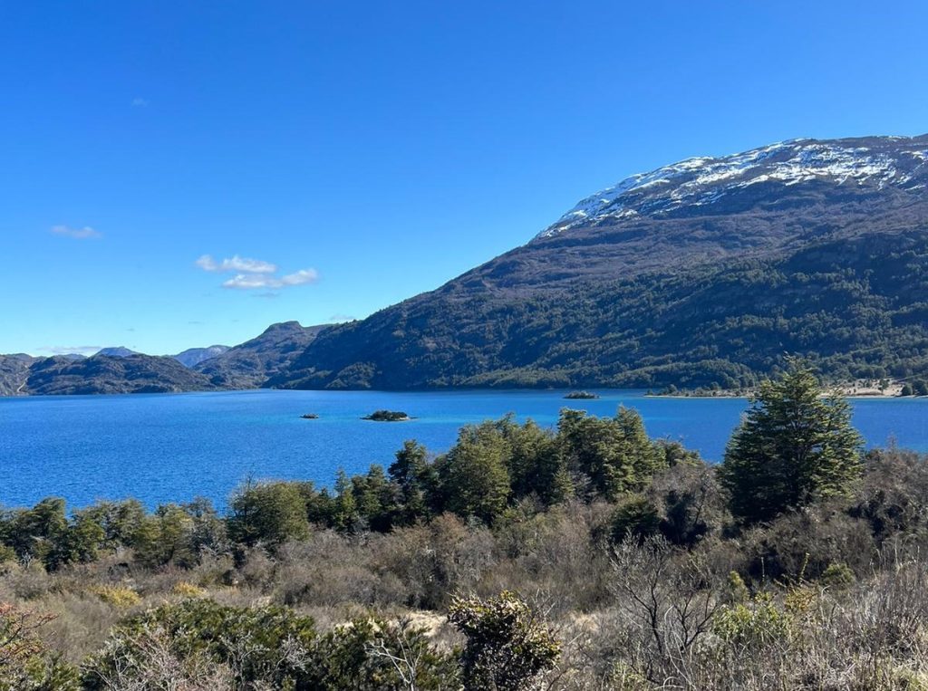 lake with mountain behind