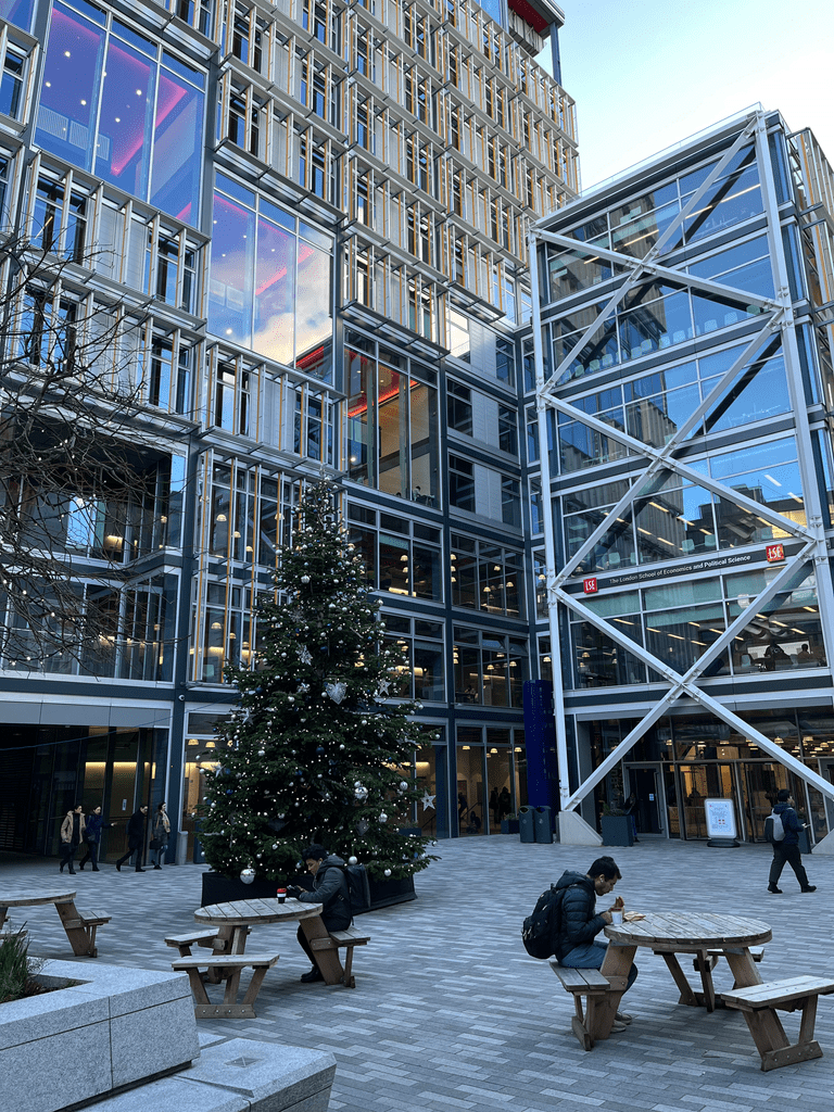 LSE main plaza during December