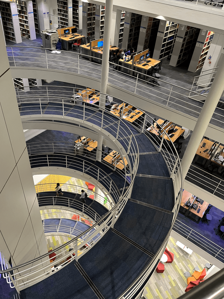 LSE Library’s famous spiral staircase