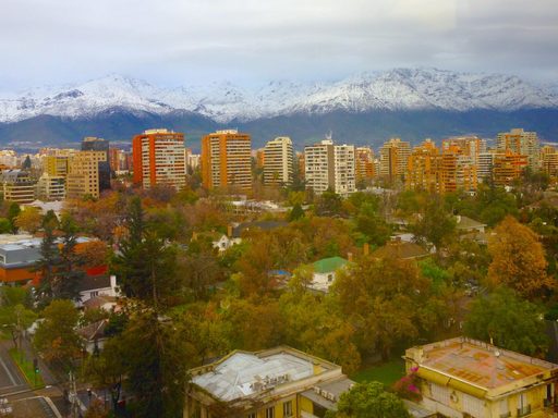 Snow in the Andes over Santiago