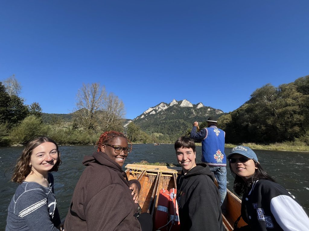 From left to right: Kristiana, Dene, Zoe and Nina on our river raft