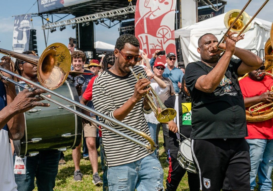 Musicians at a music festival