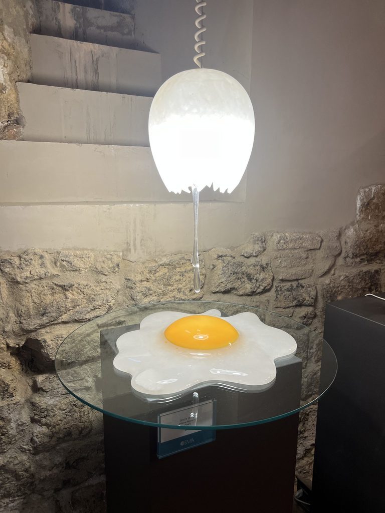 Egg yolk alabaster art piece