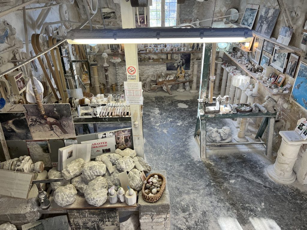 Alabaster craft workshop in Italy