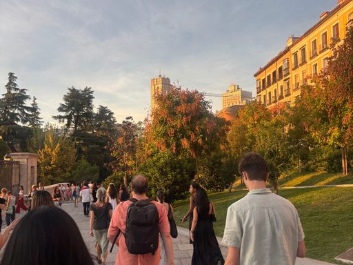 students walking in Madrid