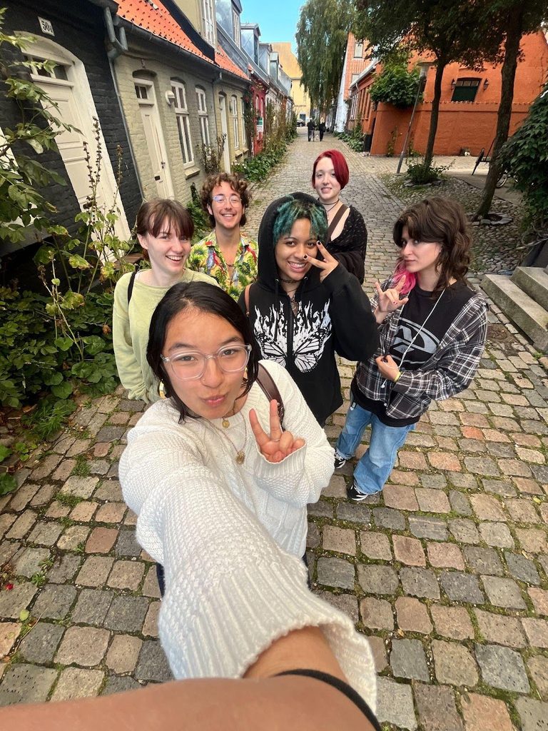 Students walking around Aarhus Denmark