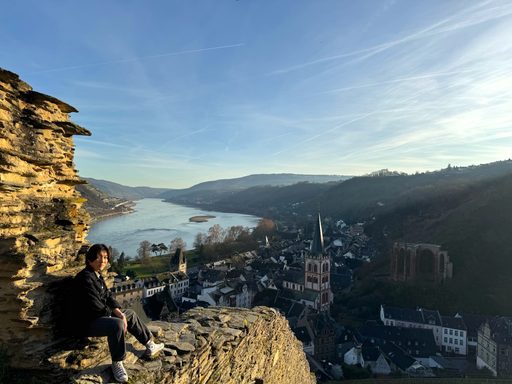 Student in Budapest scenic overlook