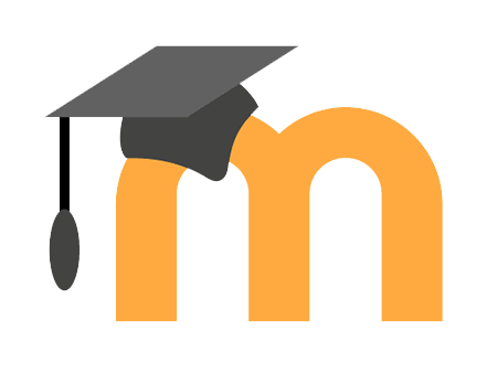 white square with a lowercase M and a graduation cap sitting on the top of the M