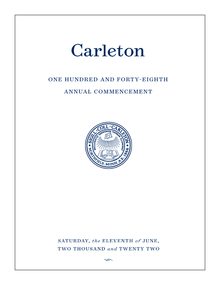 2022 Commencement Program Cover