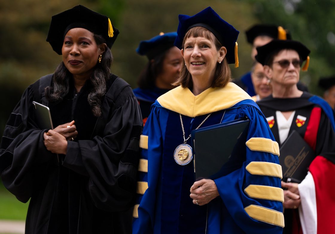 president alison byerly and speaker isabel wilkerson processing to ceremony
