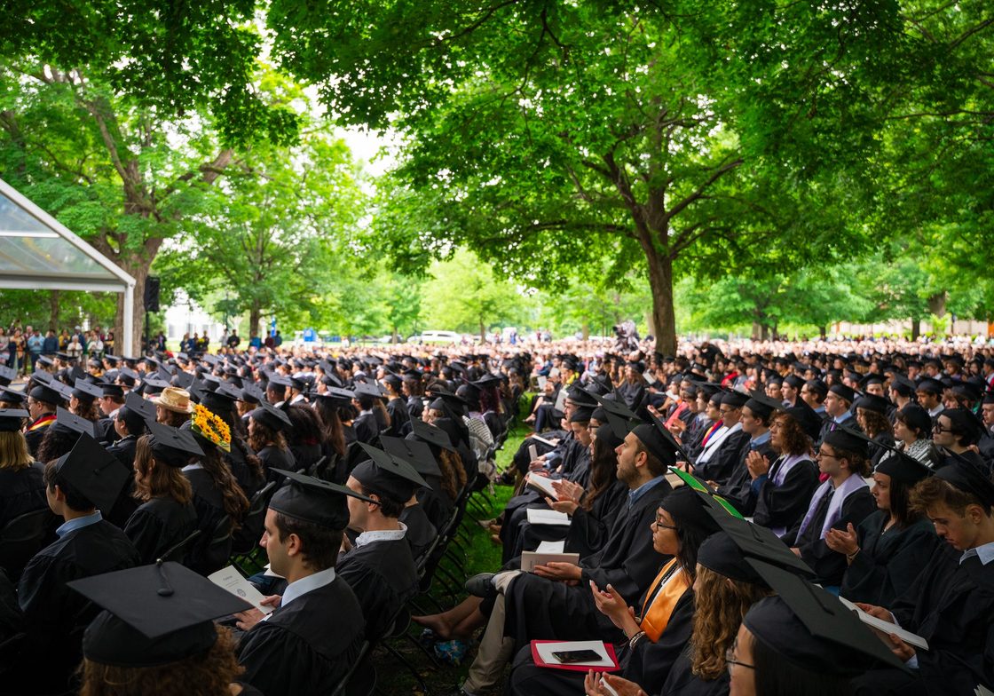 class of 2025 graduates seated at commencement ceremony