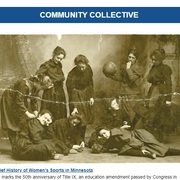 Screenshot of Community Collective newsletter section featuring women learning about basket ball at Carleton in 1892