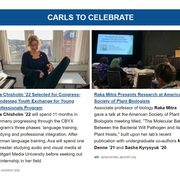 Screenshot of Carls to Celebrate section of the Carleton Today newsletter from Aug. 4, 2022